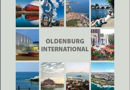Titelbild der Broschüre „Oldenburg International“ mit Bildern aus allen zehn Partnerkommunen. Quelle: Stadt Oldenburg