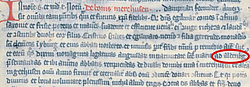 Auszug aus der Urkunde mit der Ersterwähnung Oldenburgs, überliefert in einem Buch aus dem 14. Jahrhundert. Quelle: Stadtarchiv